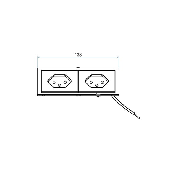 Produktbild UBD 165 178  -  Steckdoseneinsatz für 2 FLF inkl. 1xT13, weiss + 1xT13, schwarz